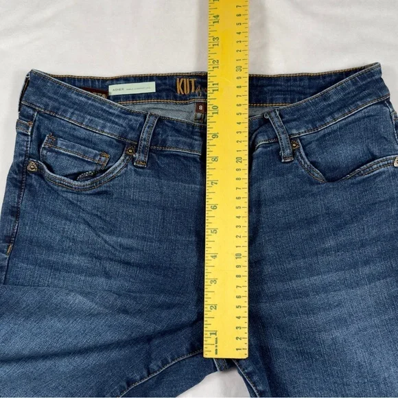 Kut From the Kloth Asher Frayed Cuffed Straight Leg Jeans Size 8 - Picture 9 of 12